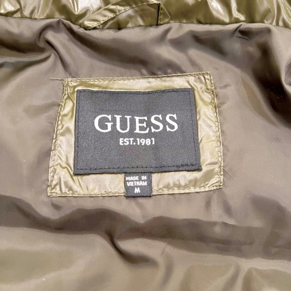 Guess Hooded Quilted Puffer Jacket - Military Olive Green - Picture 12 of 16